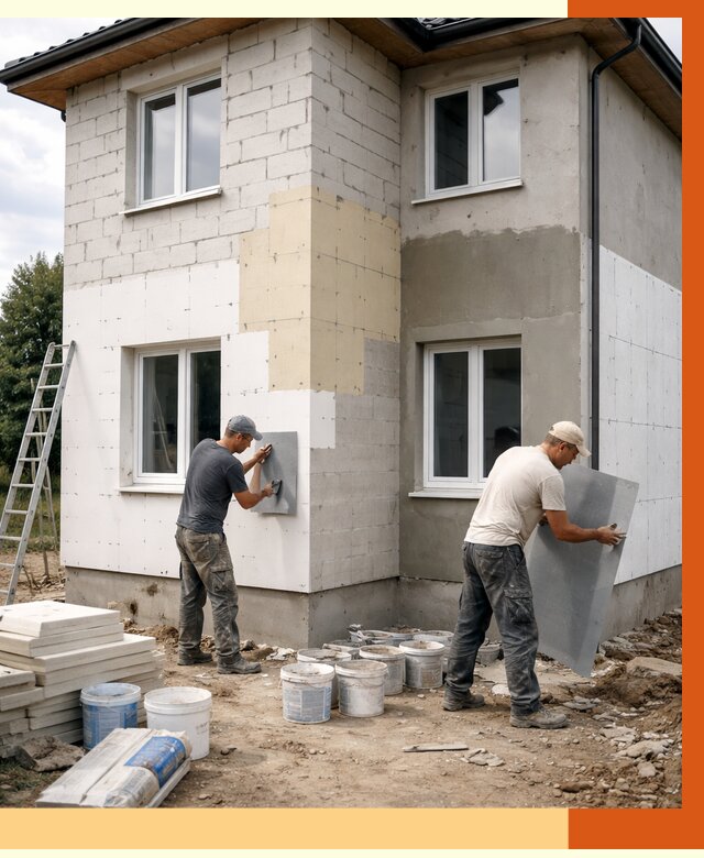 Утепление дома из газобетона в Колпине от 4332 руб./м² — заказать у ТепломастерКлп